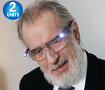 2 LED Magnifying Eyewear Sight Enhancing Bright Glasses - 160% Magnification - UPGRADED USB Rechargeable