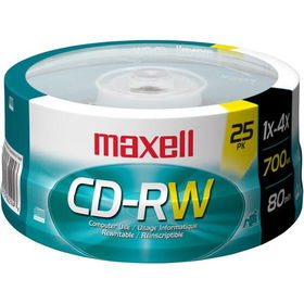4x Rewritable CD-RW For Data - 25 Spindlerewritable 