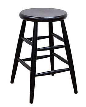 Caf counter stool-Black seat w/ Chestnut legs