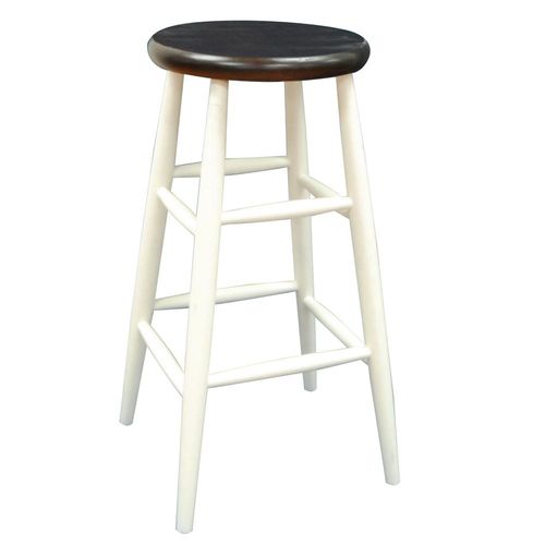 Caf barstool-White seat with Chestnut legs