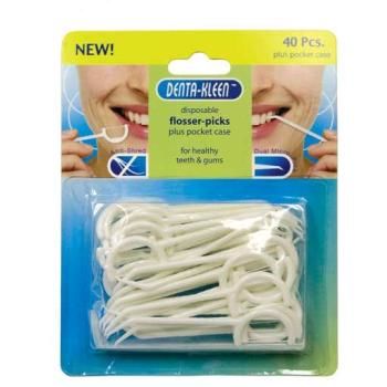 40 Pieces Disposable Flosser-Picks In A Blister Case Pack 144disposable 
