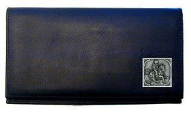 Deluxe Leather Checkbook Cover - Cowboy on Horseleather 