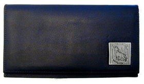 Deluxe Leather Checkbook Cover - Howling Wolfleather 