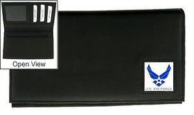 Deluxe Leather Checkbook Cover - Air Forceleather 