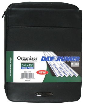 Black Professional Organizer with Zipper Case Pack 3black 