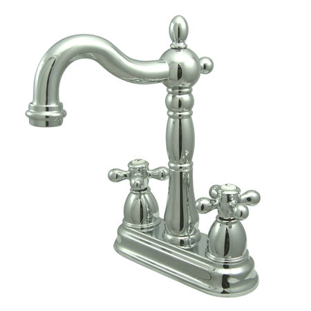 Kingston Brass Two Handle 4 in. Centerset Bar Faucet KB1491AX, Chrome