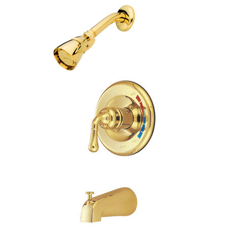 Kingston Brass Pressure Balance Tub & Shower Faucet KB632, Polished Brass