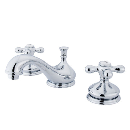Kingston Brass Two Handle 8 in. to 16 in. Widespread Deck Mount Lavatory Faucet with Brass Pop-up Drain KS1161AX, Chrome