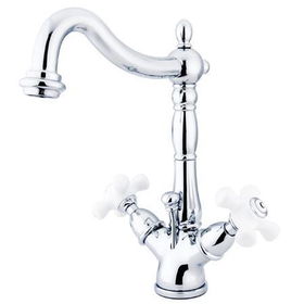 Kingston Brass Two Handle Centerset Deck Mount Lavatory Faucet with Brass Pop-up Drain KS1431PX, Chromekingston 