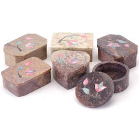 Assorted Soapstone Boxes Case Pack 24assorted 
