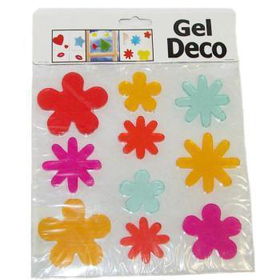 10 Flower Gel Window Decorations Case Pack 48