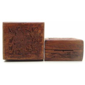 KL Carved Designed Wood Box Case Pack 24