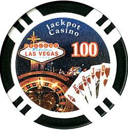 100 Jackpot Casino Clay Poker Chips - $100jackpot 