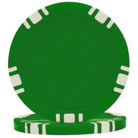 100 5 Spot Blank Poker Chips - Green