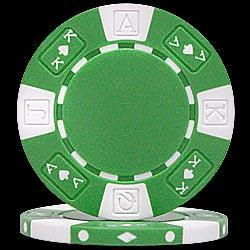 100 Ace/King Suited Poker Chips - Greenace 