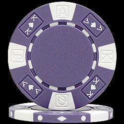 100 Ace/King Suited Poker Chips - Purpleace 