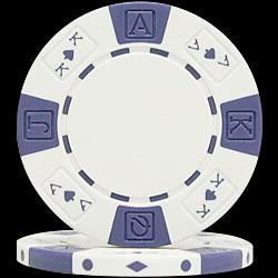 100 Ace/King Suited Poker Chips - White