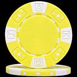 100 Ace/King Suited Poker Chips - Yellowace 