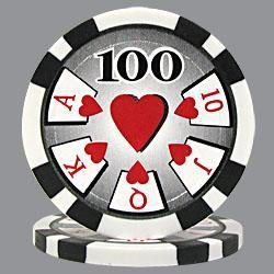 100 High Roller Poker Chips - 100 Black