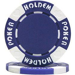 100 Suit Holdem Poker Chips - Blue
