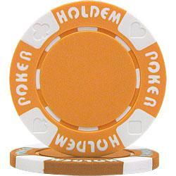 100 Suit Holdem Poker Chips - Orange
