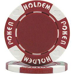 100 Suit Holdem Poker Chips - Red