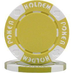 100 Suit Holdem Poker Chips - Yellow