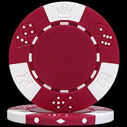 100 Lucky Crown Poker Chips - Red
