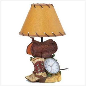 Cowboy Table Clock/ Lamp Case Pack 1
