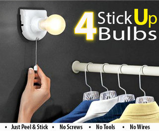 Instant Portable Light Bulb Cordless Mountable Battery Operated Wireless LED Light Light Bulbs -  Bulbs Peel and Stick Anywhere - 8pc
