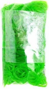Loom 600Ct Rubber Band Refill - Lime Green + 25 S-Clips