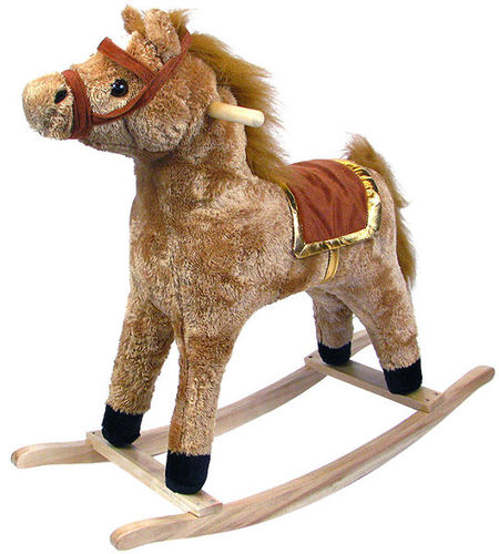 Horse Plush Rocking Horse - Wooden Rocker