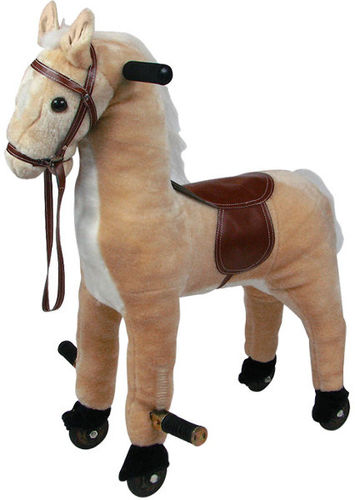 Plush Walking Horse with Wheels and Foot Rest
