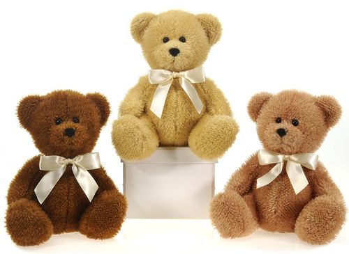 9"" 3 Assorted Color Sitting Bears W/Ribbon Case Pack 24