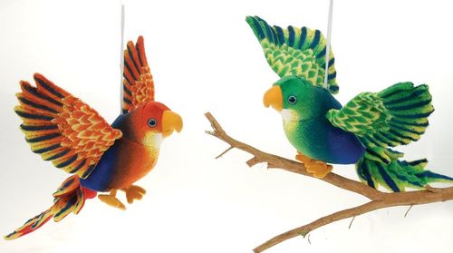 14.5"" 2 Assorted Color Plush Parrot Case Pack 24