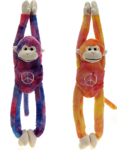 22"" 2 Assorted Tie Dye Tug-A-Lug Monkeys Case Pack 24