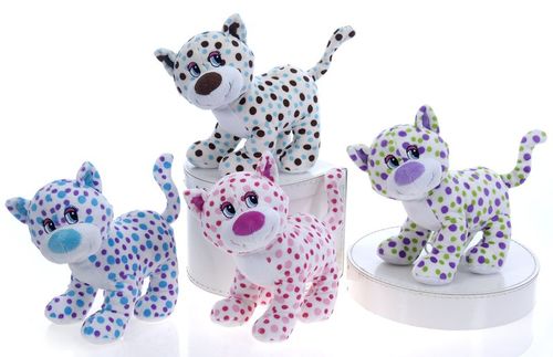 9.5"" 4 Assorted Polka Dot Standing Cats Case Pack 24