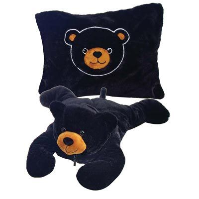 18"" Black Bear- Peek-A-Boo Pillow Case Pack 6