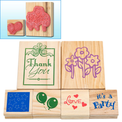 Trademark Games&#8482; Wood Mounted Rubber Stamp Set - 6 pc.