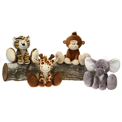 7.5"" 4 Assorted Sitting Whimsical Jungle Animals Case Pack 24