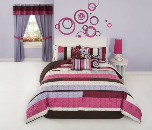 Choppy Pink Twin Comforter Set