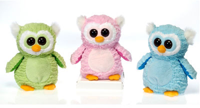 9"" 3 Assorted Plush Owls Case Pack 12