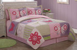 Pink Butterfly Flower Full / Queen Quilt with 2 Shams