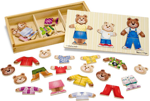Wooden Bear Family Dress-Up Game