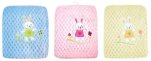 Fleece Baby Blanket with Bunnies-Case Pack 72 Blankets Case Pack 72