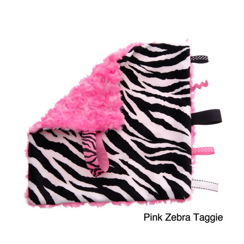 BB Emerald Soft Newborn Toddler Boy Girl Baby Paci&#64257;er Security Travel Blanket With Taggie Pink Zebra