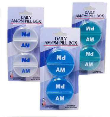 AM/PM Pill Boxes 2 Pack Case Pack 48