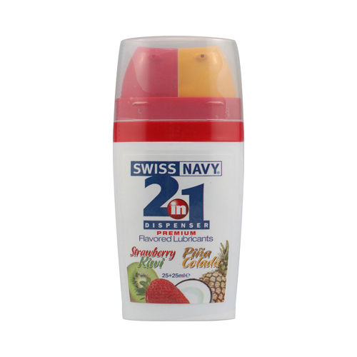 Swiss Navy 2 in 1 Dispenser Premium Flavored Lubricants Strawberry Kiwi and Pina Colada - 50 ml