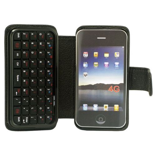 iPhone 4 4S Compatible Wireless Bluetooth Keyboard + Flip Leather Case