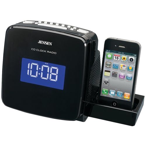 JENSEN JiMS-215i Docking Digital CD Player Clock Radio for iPod(R)/iPhone(R)